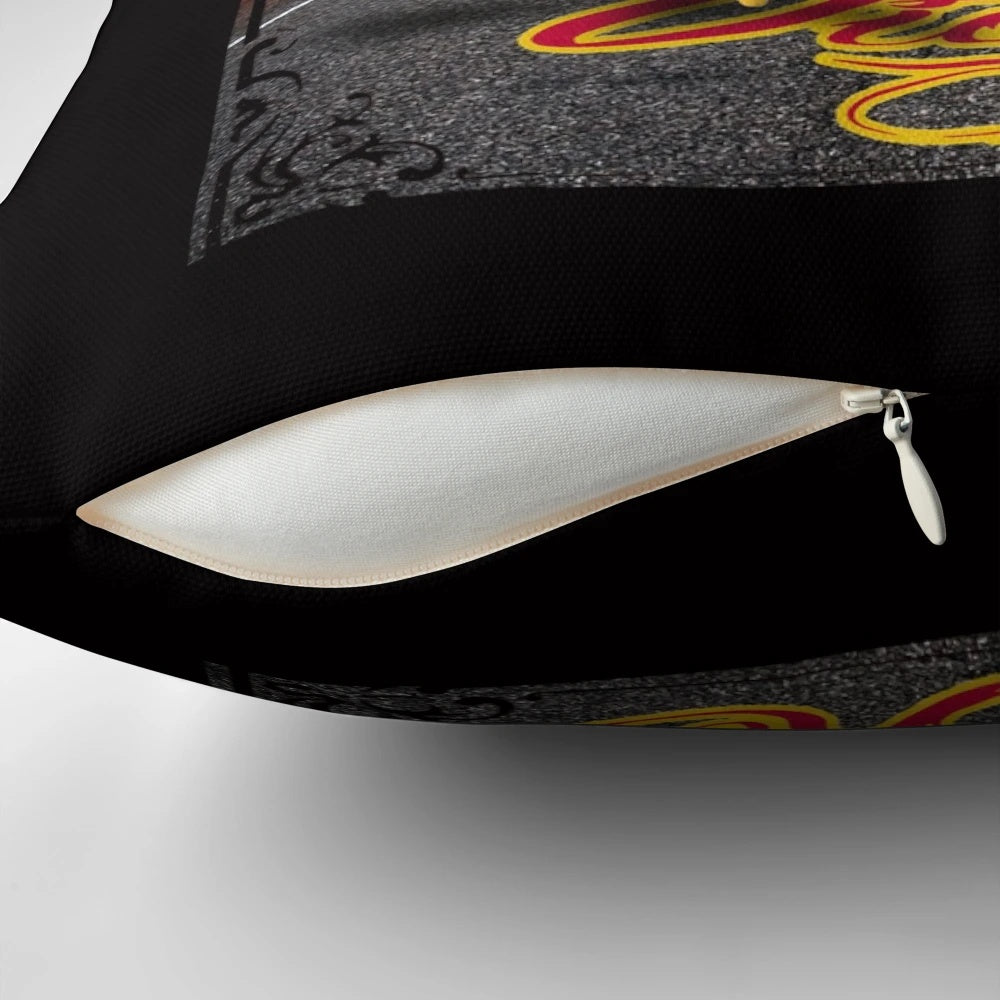 Vintage-inspired pin up pillow featuring a fly lady design