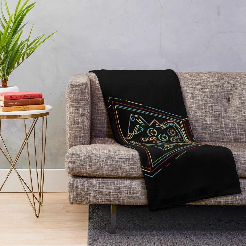 Retro pinball machine plush blanket