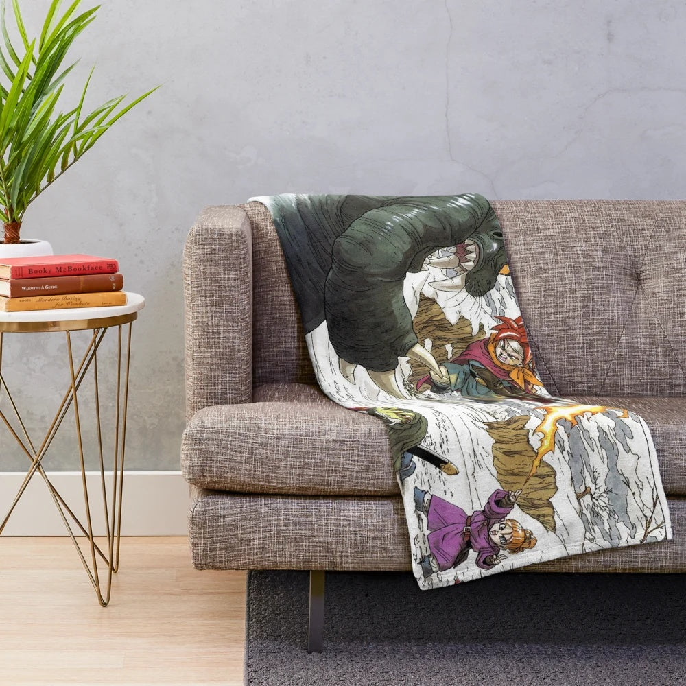 Chrono Trigger inspired retro pixel art plush blanket