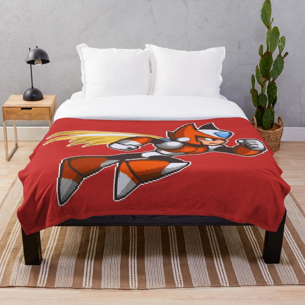 Retro pixel art Zero plush blanket
