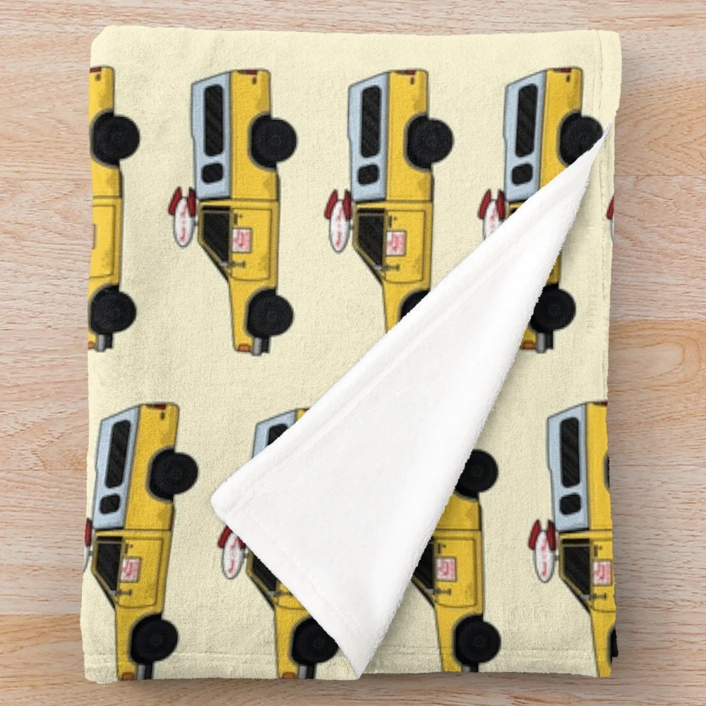 Retro Pizza Planet plush blanket with Toy Story-inspired design