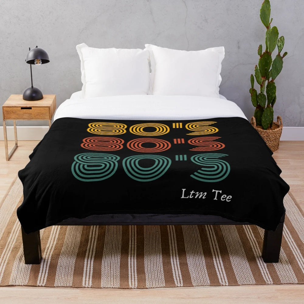 Retro plush blanket with 80s inspired design