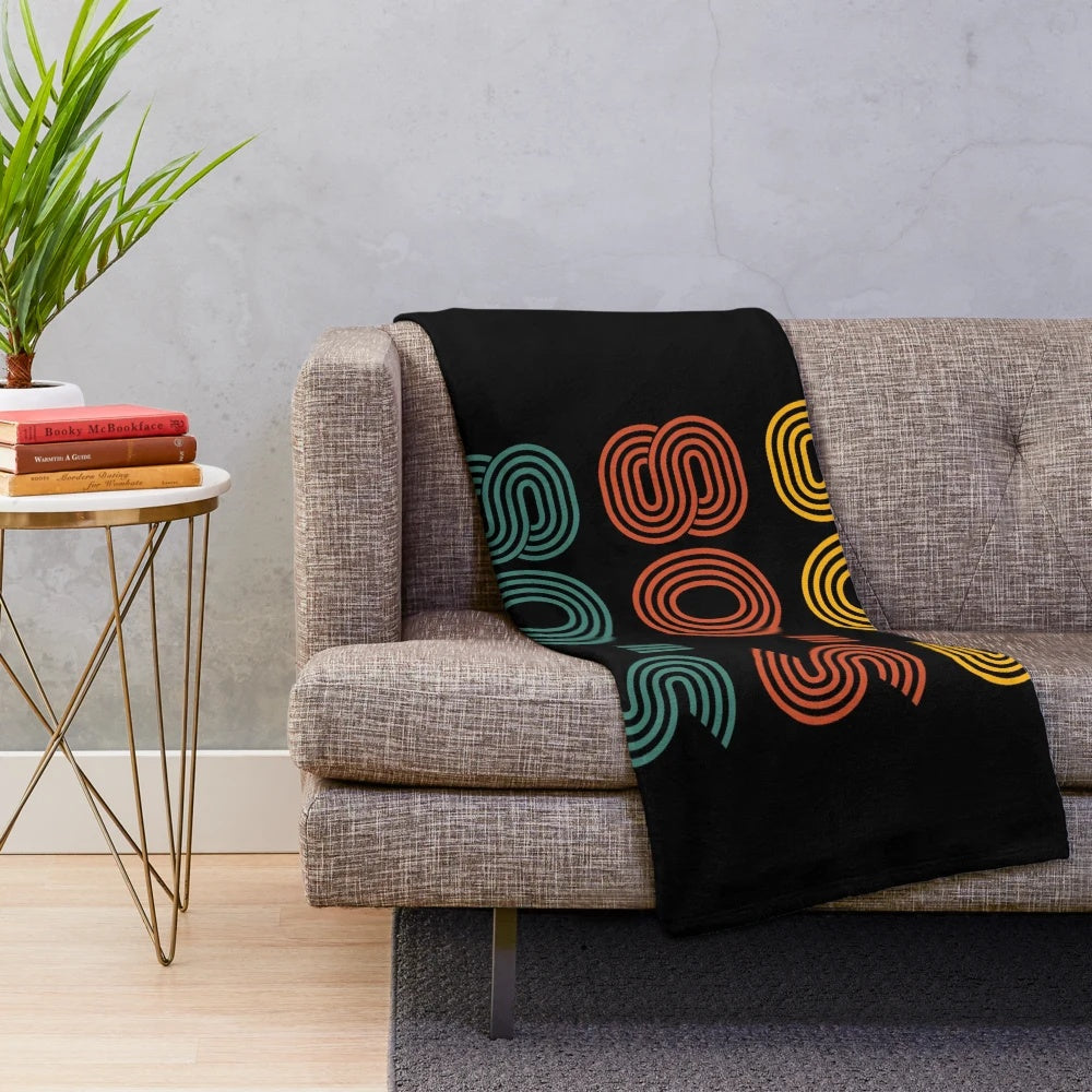 Retro plush blanket with 80s inspired design