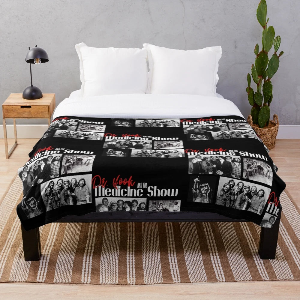 Vintage plush blanket featuring Dr. Hook and the Medicine Show