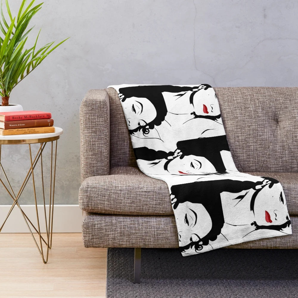 Plush blanket with image of Mexican cinema icon Maria Felix