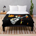 Plush blanket featuring portrait of British jazz fusion guitarist Alan Holdsworth