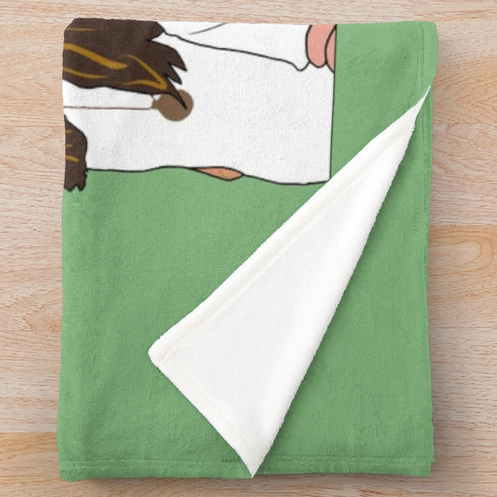 Plush blanket with Greta Van Fleet band members