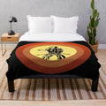 Retro plush blanket featuring old school filmmaking design