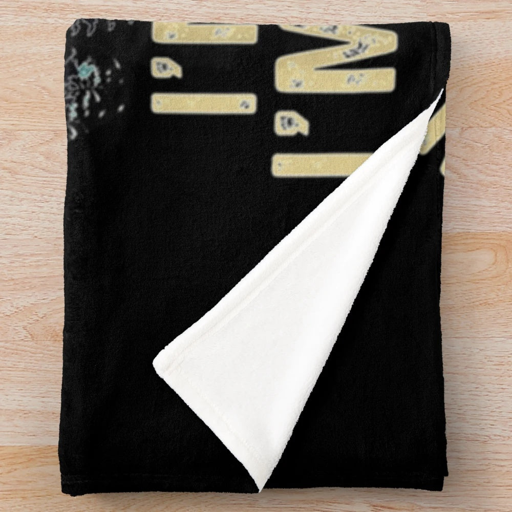Retro plush blanket with NKOTB design for fans