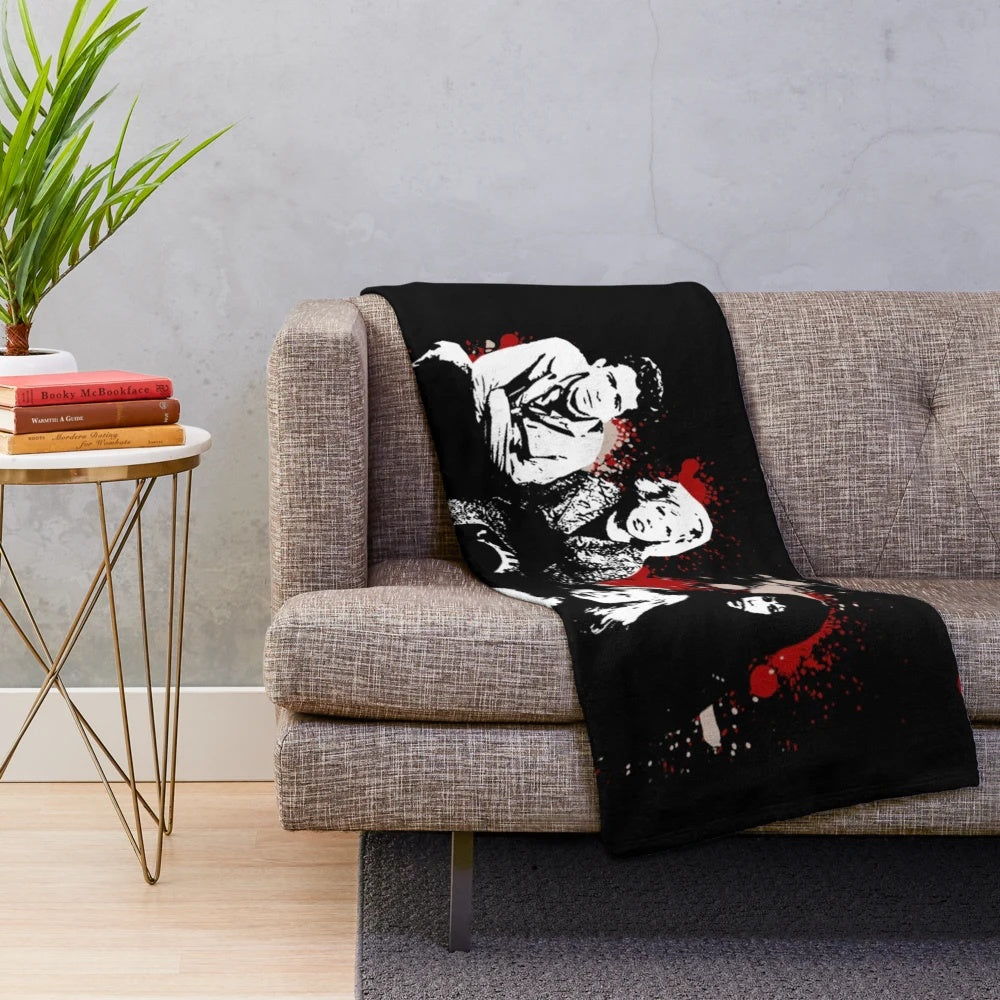Throw Blanket with Throwing Muses Stencil Design