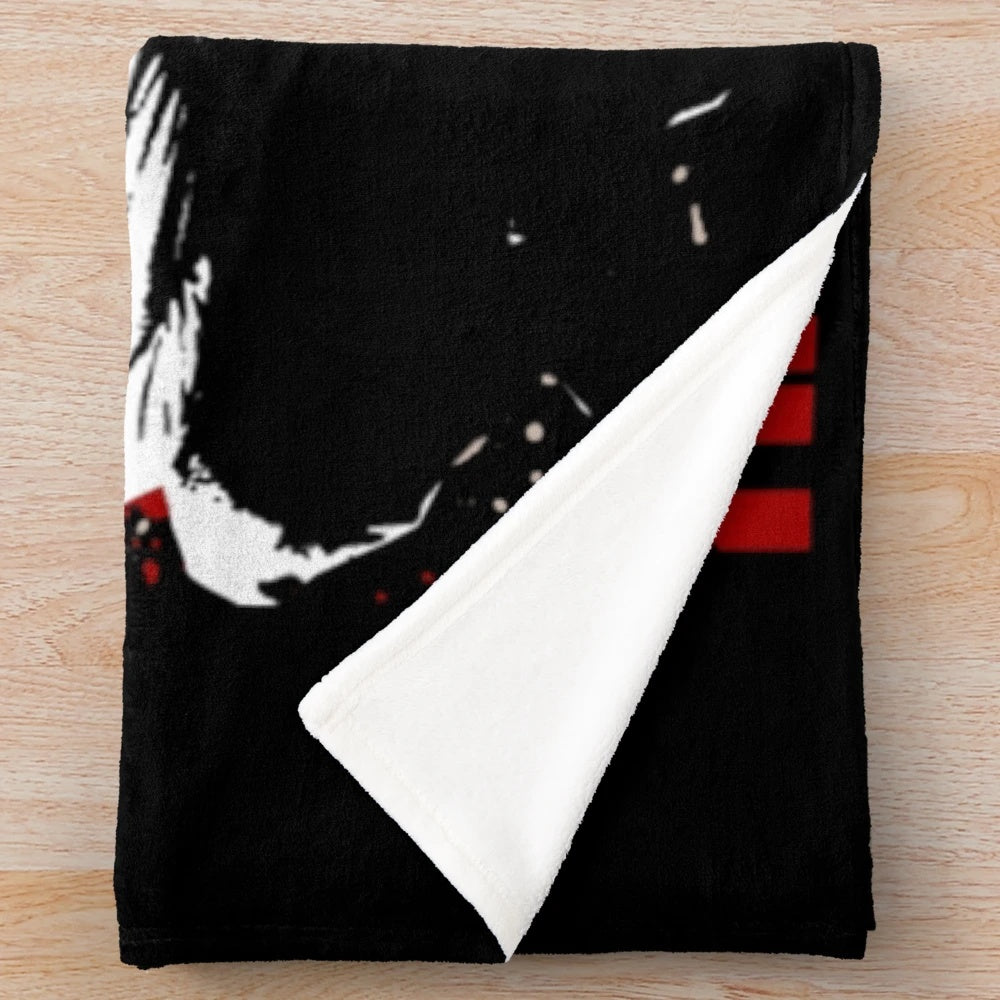 Throw Blanket with Throwing Muses Stencil Design