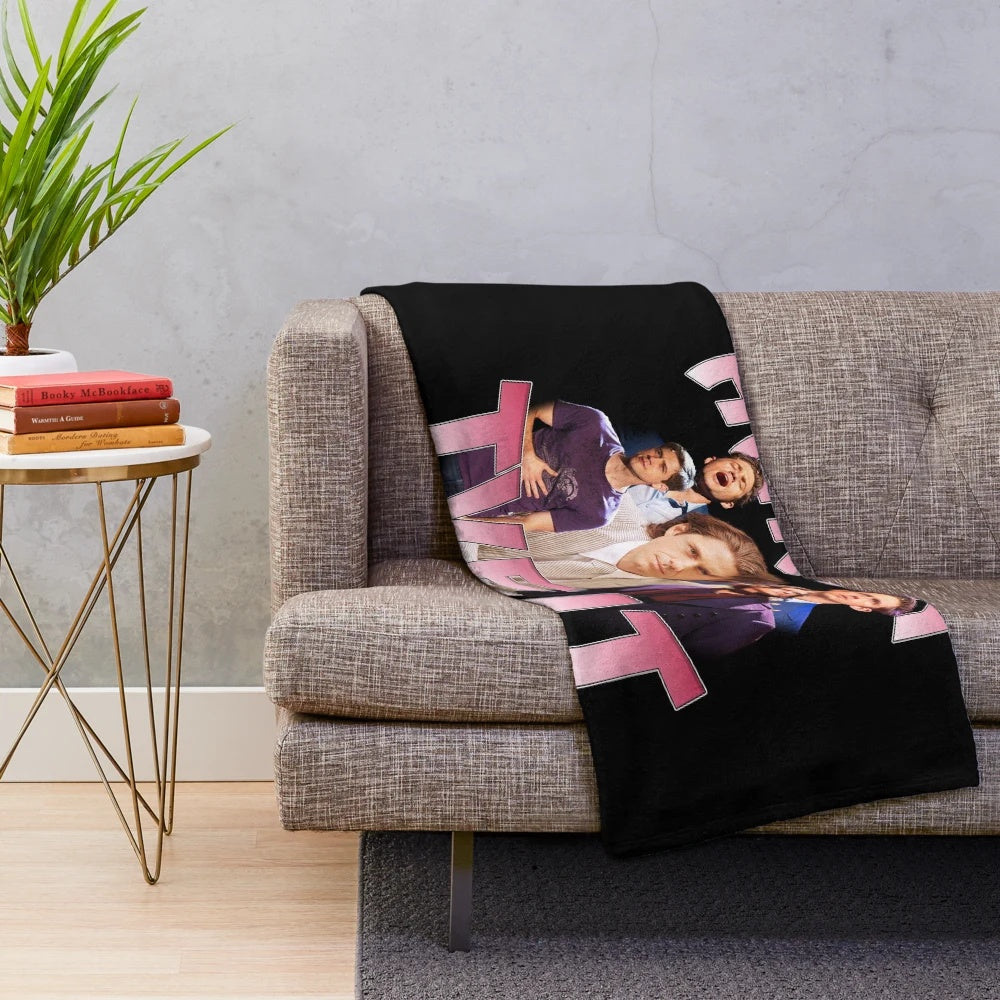 Retro-style plush blanket featuring Broadway star Aaron Tveit and the musical Les Misérables