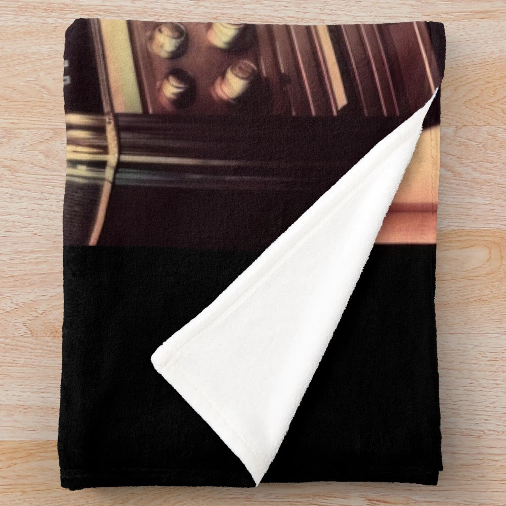 Retro plush blanket with vintage movie design