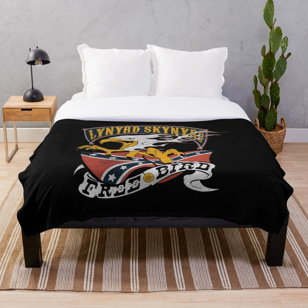 Plush blanket featuring vintage rock band design