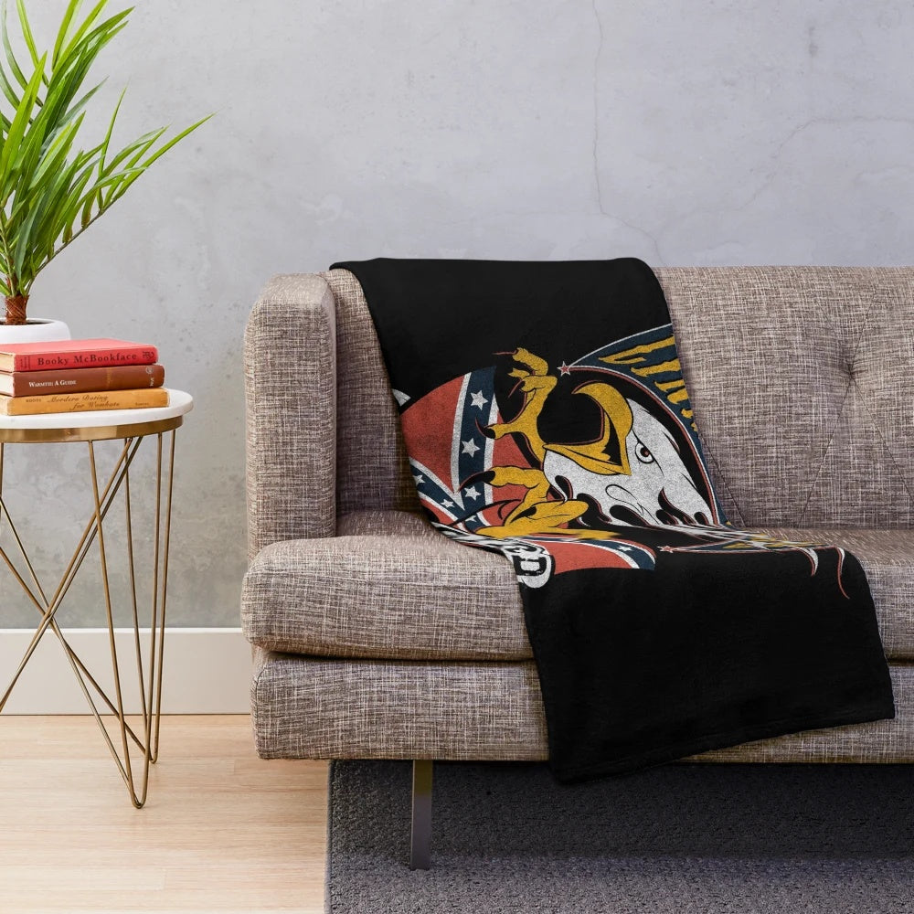 Plush blanket featuring vintage rock band design