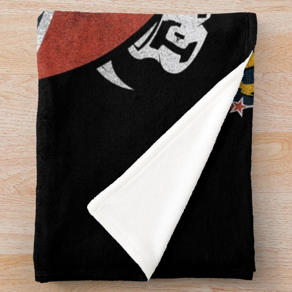 Plush blanket featuring vintage rock band design