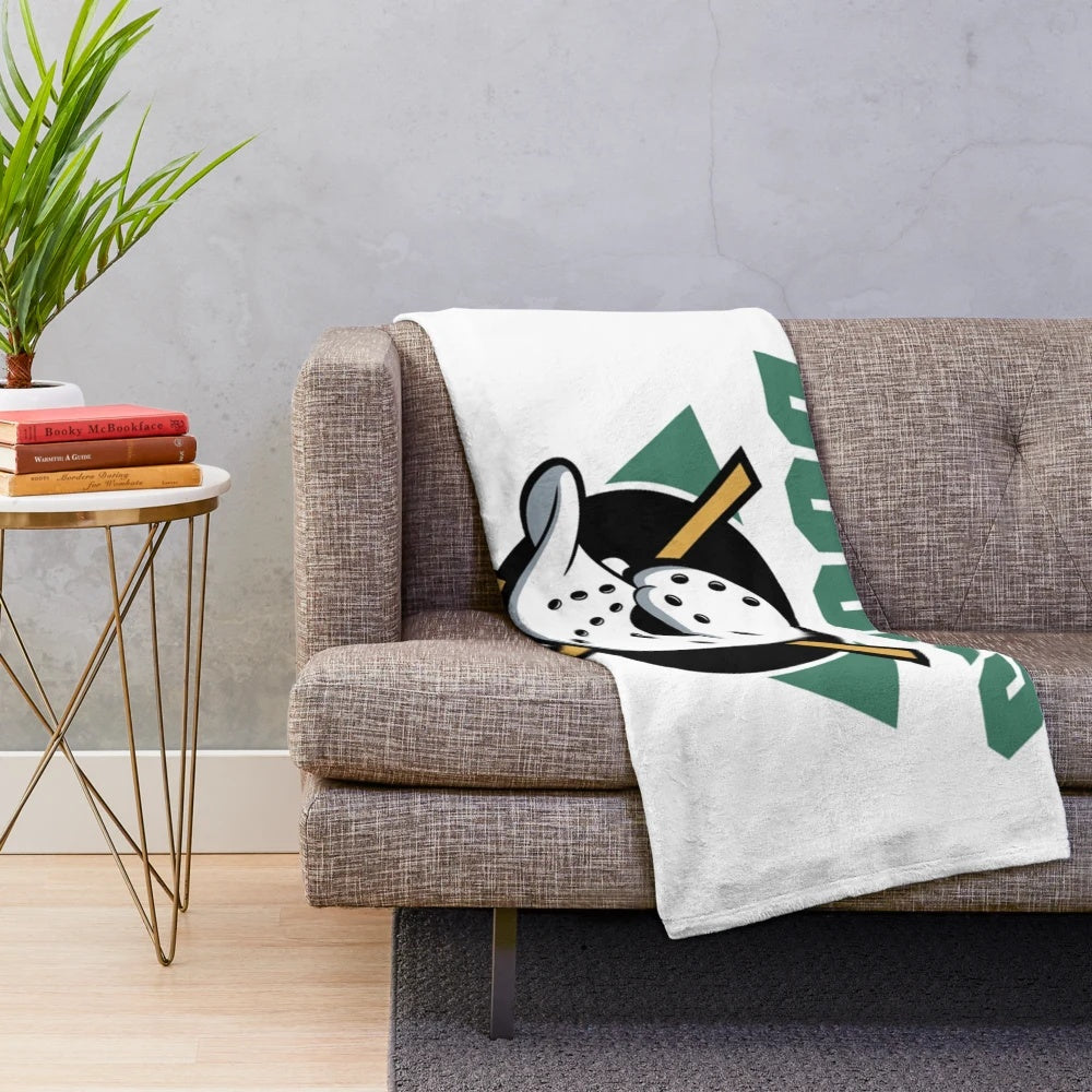 Retro plush blanket featuring the iconic Team USA jersey from D2: The Mighty Ducks