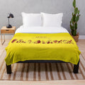 Retro plush blanket with early progressive rock inspired design