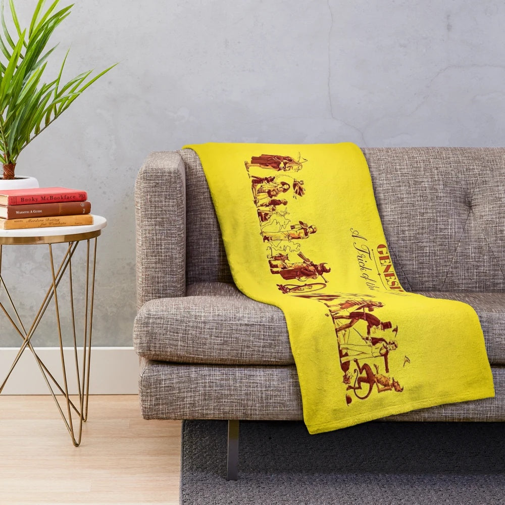 Retro plush blanket with early progressive rock inspired design