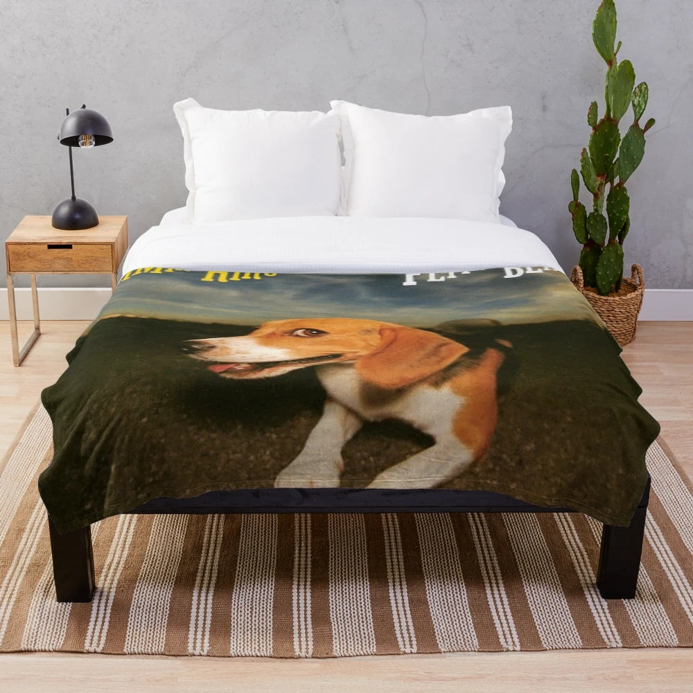 Plush blanket featuring the album cover design of Himiko Kikuchi's "Flying Beagle" jazz fusion album