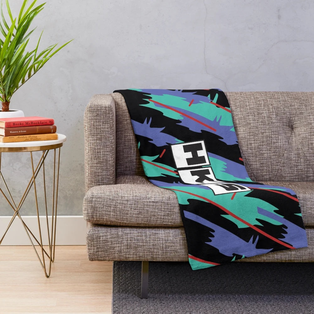 Retro plush blanket with JDM-inspired design
