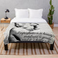 Retro plush blanket featuring Marilyn Monroe's portrait