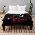 Plush blanket with vintage-inspired Matchbox Twenty design
