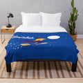 Retro plush blanket featuring characters and imagery from the 1960s TV show 'Bewitched