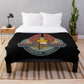 Vintage plush blanket featuring retro stuntman imagery