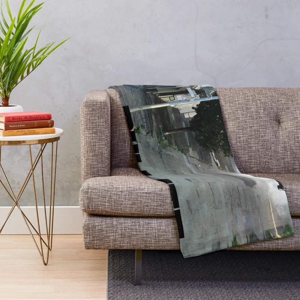 Plush blanket featuring a San Francisco movie location from the Bullitt film