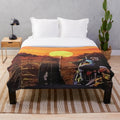 Plush blanket featuring retro artwork inspired by the 1974 cult classic film 'Stone