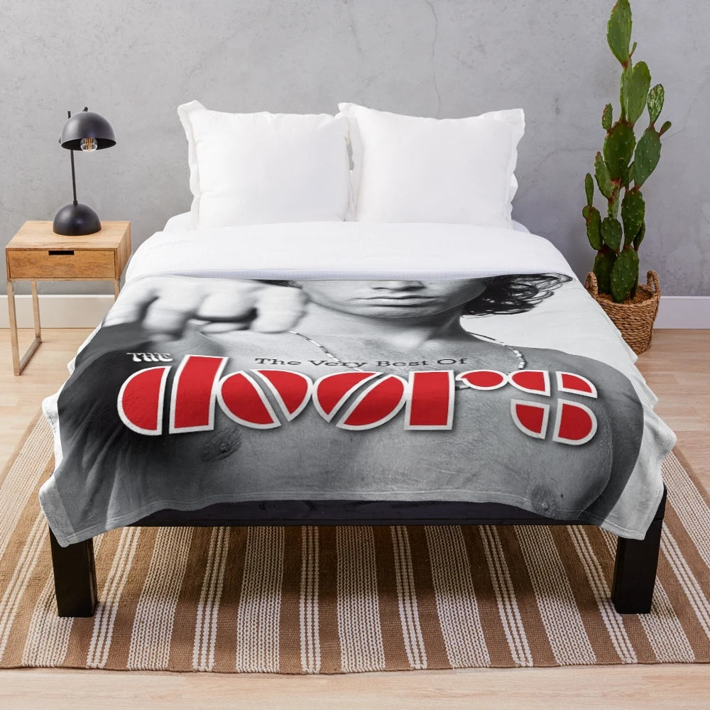 Plush blanket featuring the iconic imagery and style of The Doors and Jim Morrison