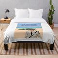 Retro plush blanket featuring Louis de Funes from the classic French comedy film The Gendarme of Saint Tropez