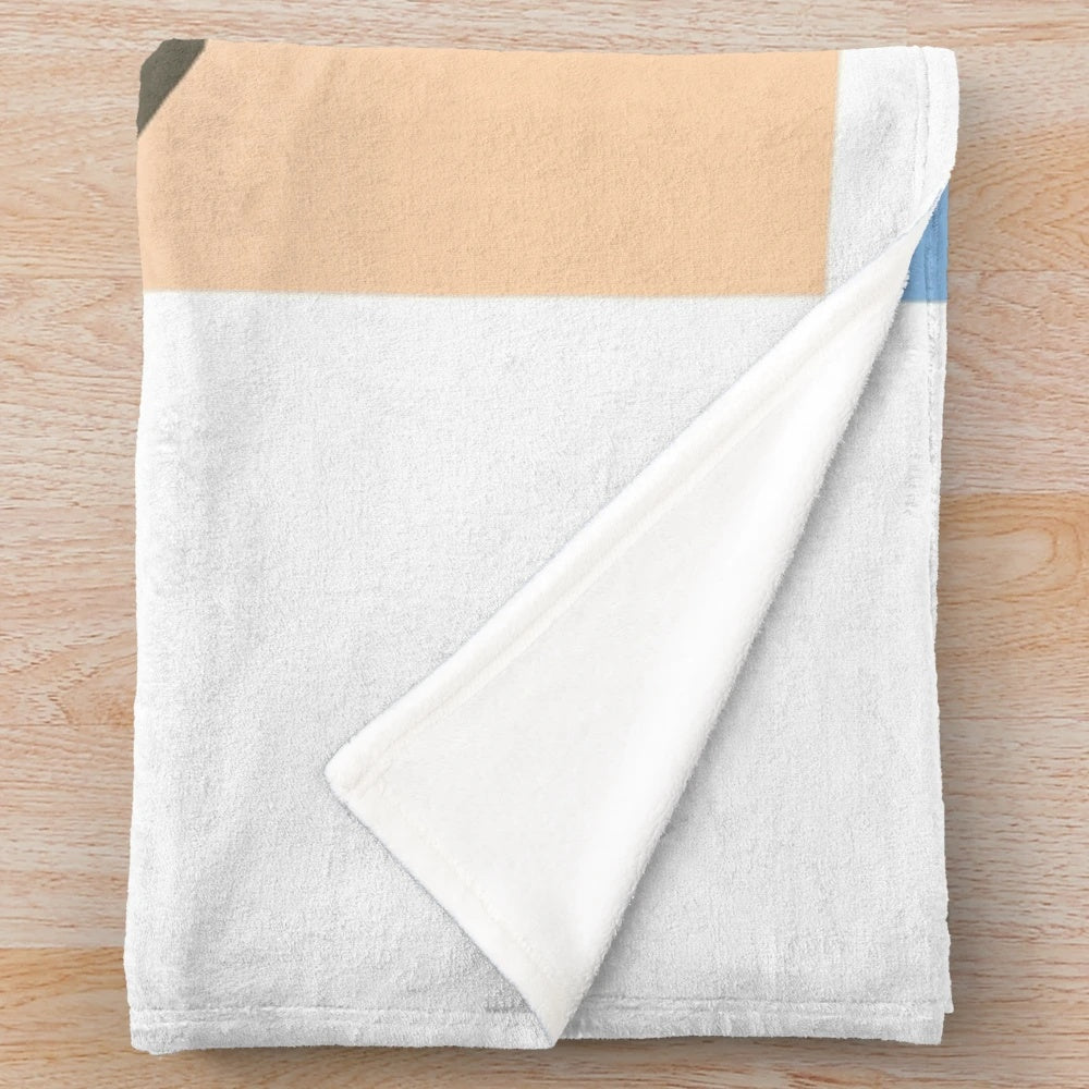Retro plush blanket featuring Louis de Funes from the classic French comedy film The Gendarme of Saint Tropez