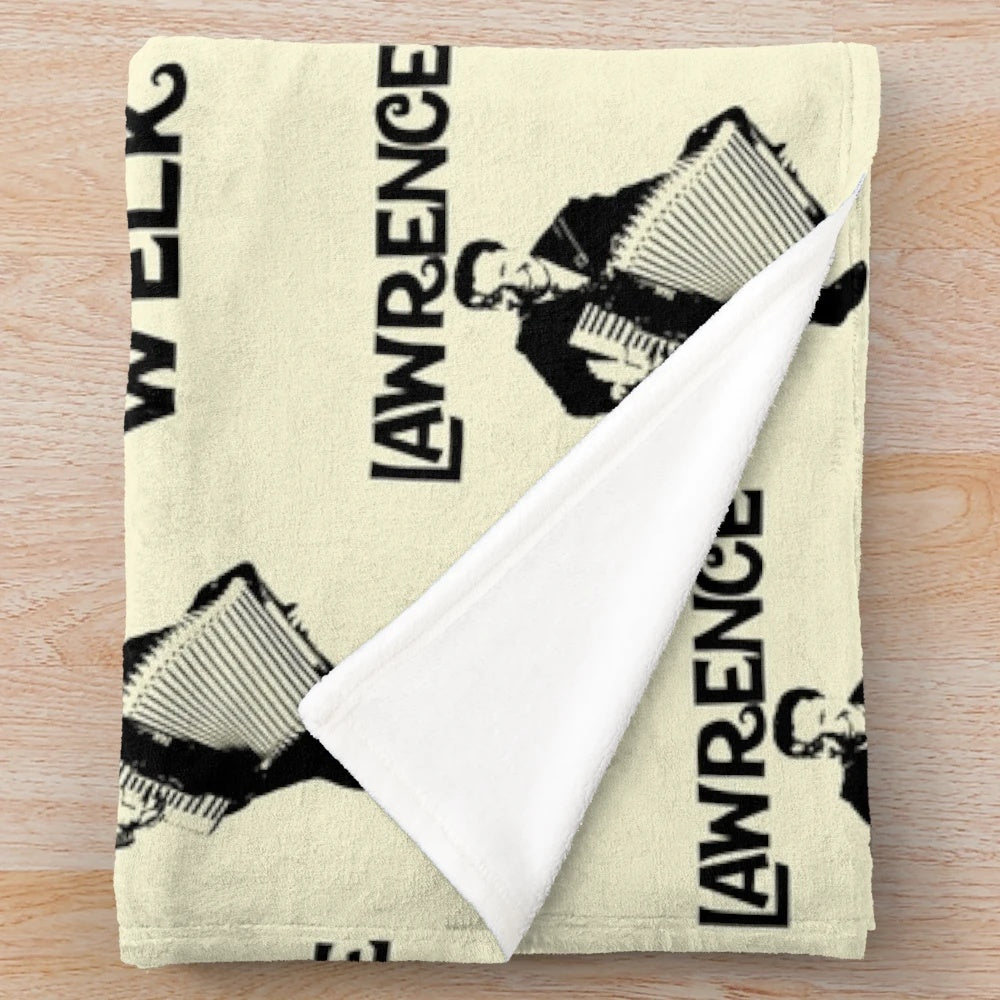 Plush blanket featuring a retro design inspired by the Lawrence Welk show