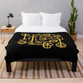 Retro plush blanket with magical fantasy design