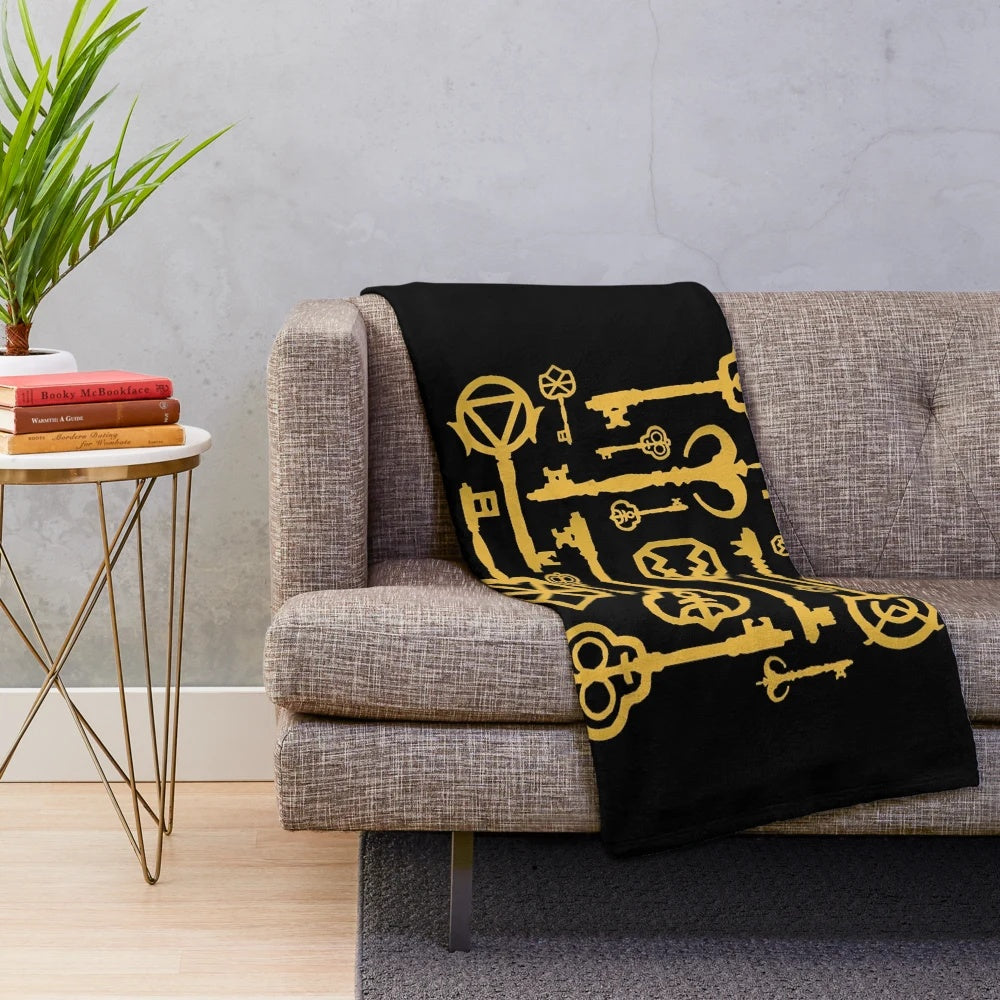 Retro plush blanket with magical fantasy design