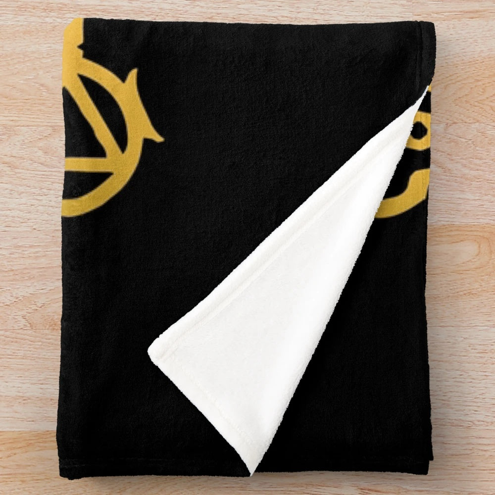 Retro plush blanket with magical fantasy design