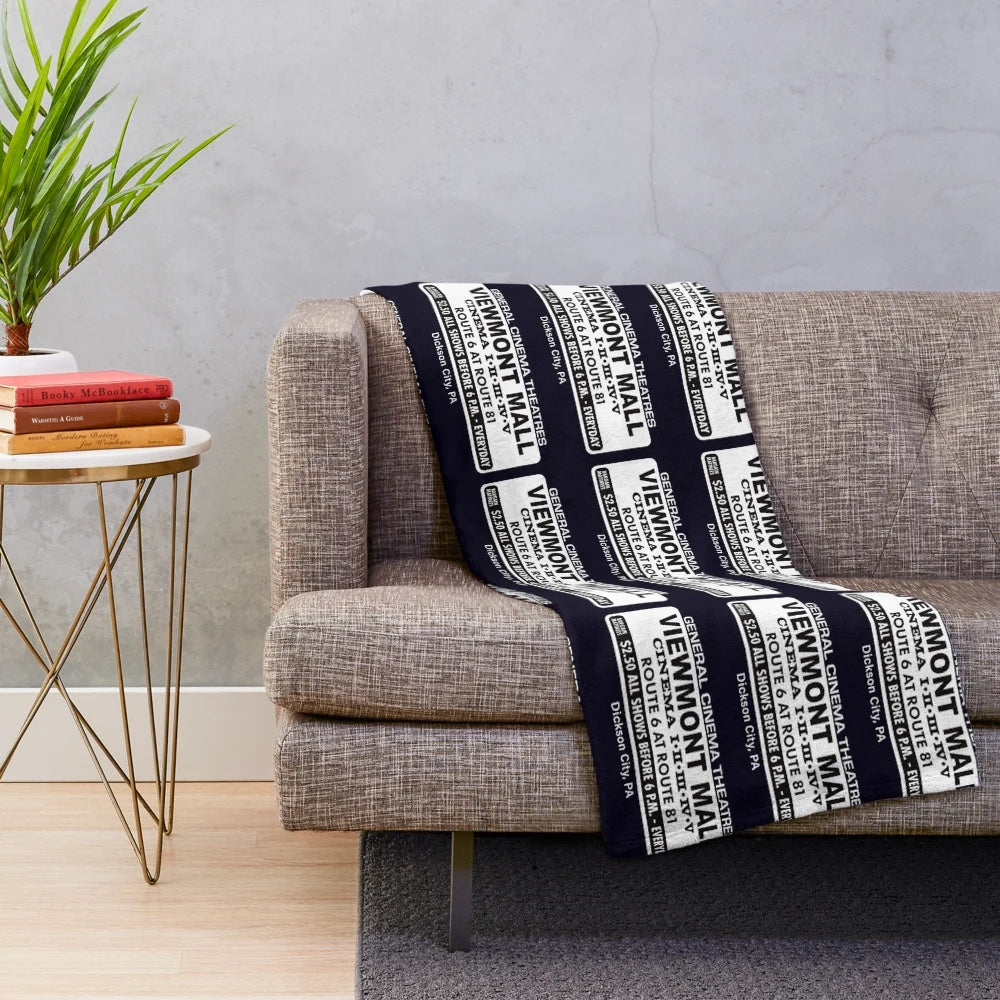 Cozy plush blanket featuring the iconic General Cinema logo from the Viewmont Mall in Scranton, PA