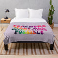 Retro plush blanket with text "Teachers Make All Occupations Possible