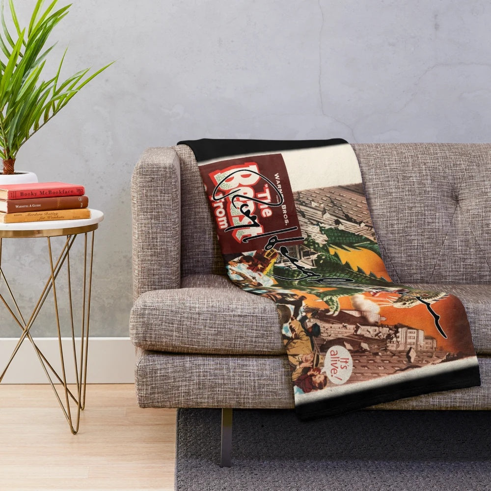 Plush blanket featuring the iconic monster from the classic 1953 film The Beast from 20,000 Fathoms