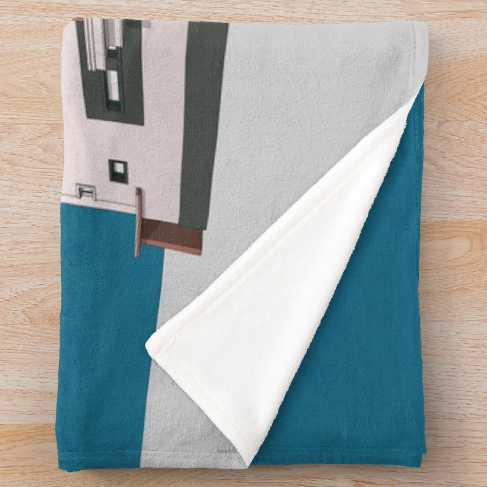Retro plush blanket featuring vintage illustration of the ODEON Cinema in Newport, Wales