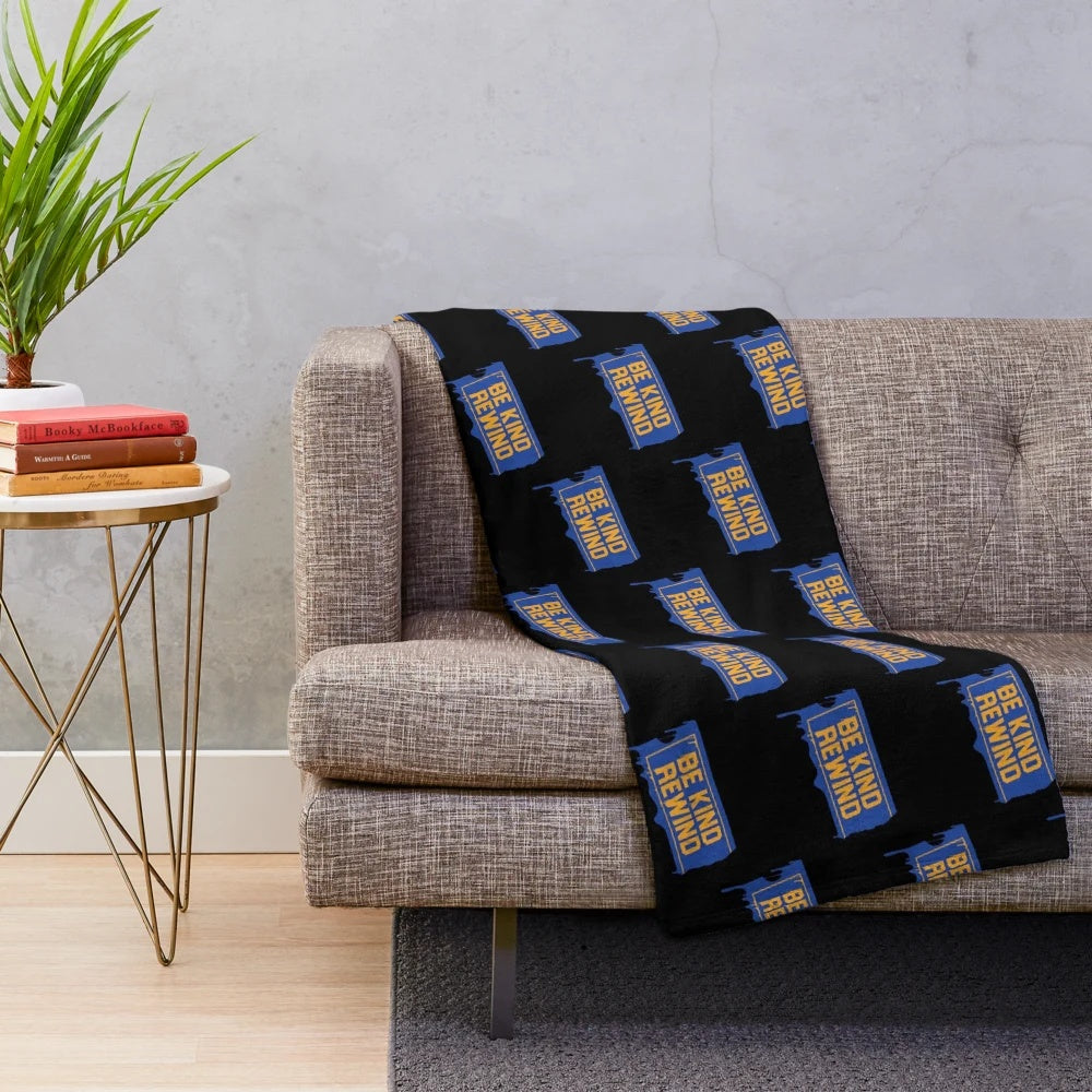 Retro plush blanket featuring nostalgic 80s 90s movie themes