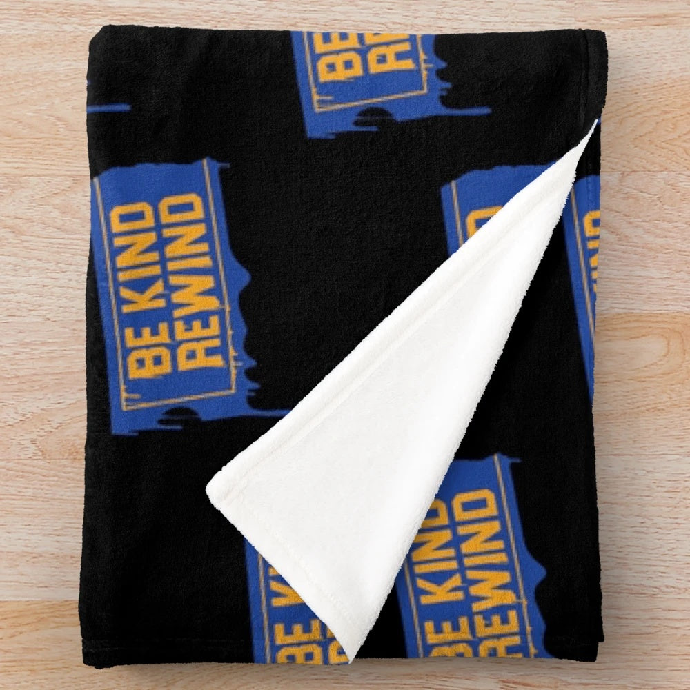 Retro plush blanket featuring nostalgic 80s 90s movie themes