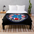 Retro plush blanket featuring the Rangers football club design