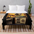 Timeless Retro Plush Blanket Featuring Classic Cinema Imagery
