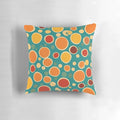 Bold retro polka dots pattern pillow with a vibrant 1960s vintage design