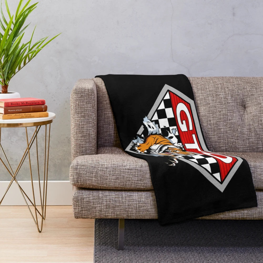 Retro Pontiac GTO inspired plush blanket