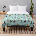 Retro poodle design plush blanket