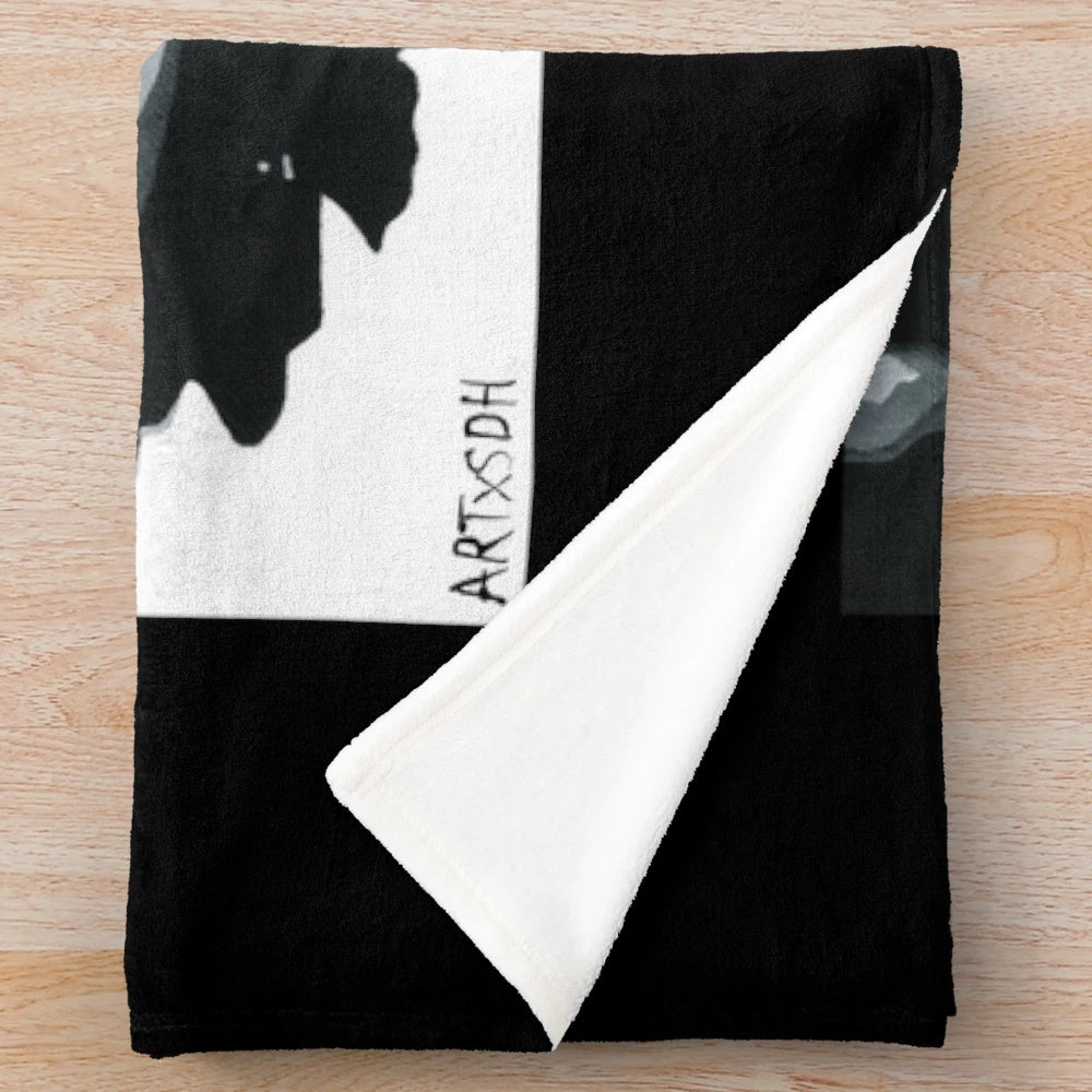 Colorful pop art style Tank Girl inspired plush blanket